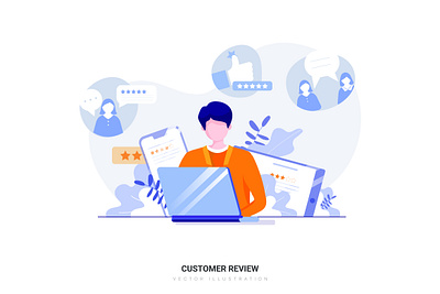 Customer Review Vector Illustration abstract banner character flat illustration infographic isometric landing modern page web