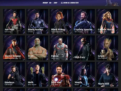 Profile Cards #2 marvel profile cards
