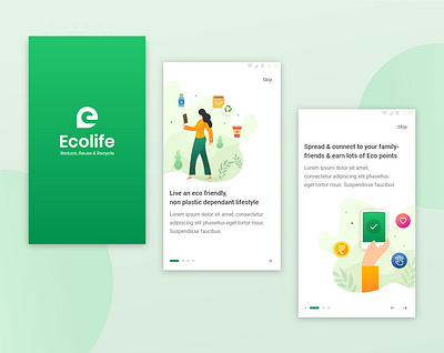 Ecollife app design eco gogreen illustration ui