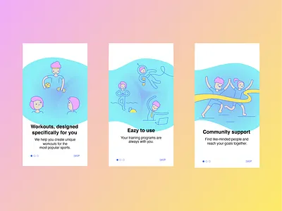 Onboarding illustration onboarding sport workout workout app