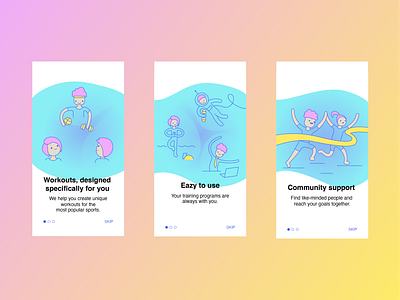 Onboarding illustration onboarding sport workout workout app