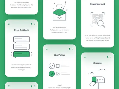 Icons / Illustrations for the Event app app event app icons illustraion mailbox polling qrcode