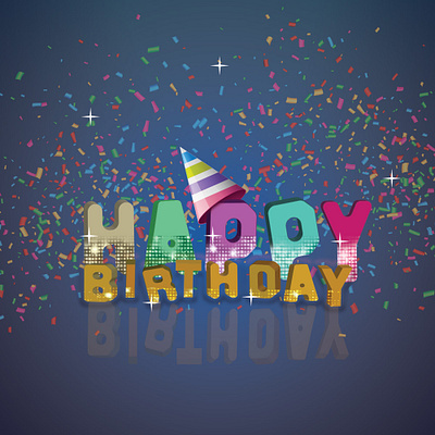 Happy birthday card birthday birthday card typography vector