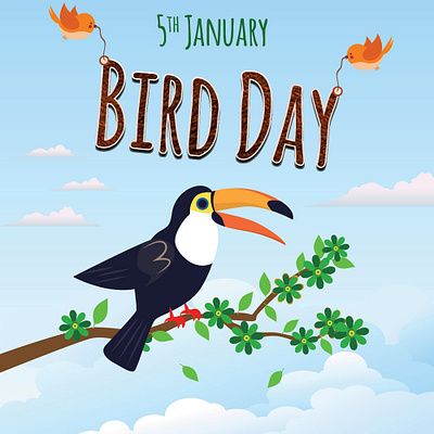 bird day cocoon sky sparrow tree typography