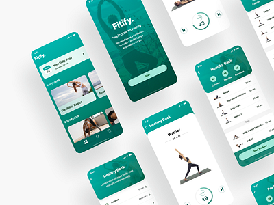 Fitify Yoga app app fitify healthy healthyapp interface ios iosapp layout light theme product design simple ui ux yoga yogaapp