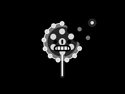 Frail black and white calavera face frail geometric helbetico inktober skull vectober vector