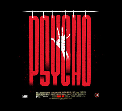 Alfred Hitchcocks "Psycho" Typographic film poster alfred hitchcock cinema cinematic gallery film noir freelance designer hand crafted type hand drawn type letterer lettering letters logotype movie poster nostalgia popculture psycho thriller typographer typographic art typographic poster vhs