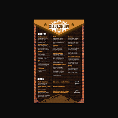 SLIDESHOW Restaurant Menu branding design