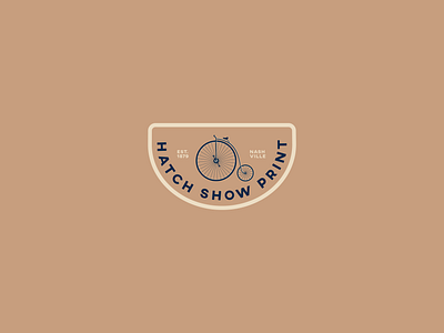 Hatch Show Print Badge badge design exploration illustraion patch penny farthing typography vector