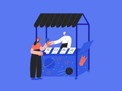 Ice cream art character color cosmos drawing food girl ice cream illustration planet space street food woman