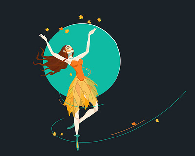 Autumn dance autumn dancer design illustration person vector