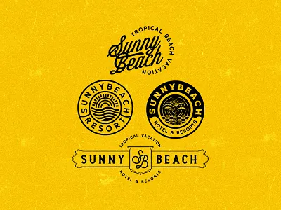 Sunny Beach logo exploration badge badge logo badgedesign beach brandidentity branding design logo logodesign resort summer type typography