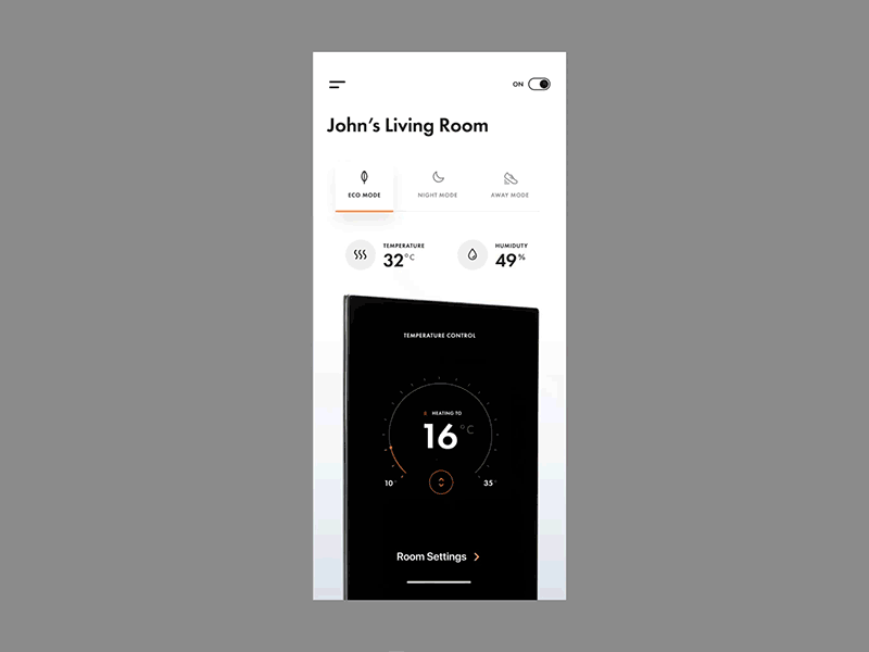 Temperature Slider dailyui design home control mobile mobile app mobile ui temperature ui uiux user experience