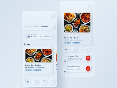 Skeuomorph Food Delivery App app application clean delivery app food delivery app minimal rebound shadow skeumorphism skeuomorph app ui design uidesign