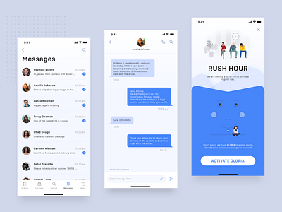 Track Logistics - Messaging clean illustration ios minimal ui ux