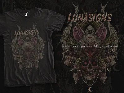 Lunasigns - Bat Skeleton animal artwork dark design drawing illustration photoshop print design skeleton skull tshirtdesign