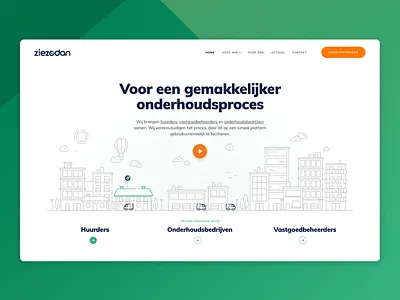 Ziezodan Homepage branding clean hero homepage illustration landing page lineart maintenance minimalistic platform real estate ui ux web web design website