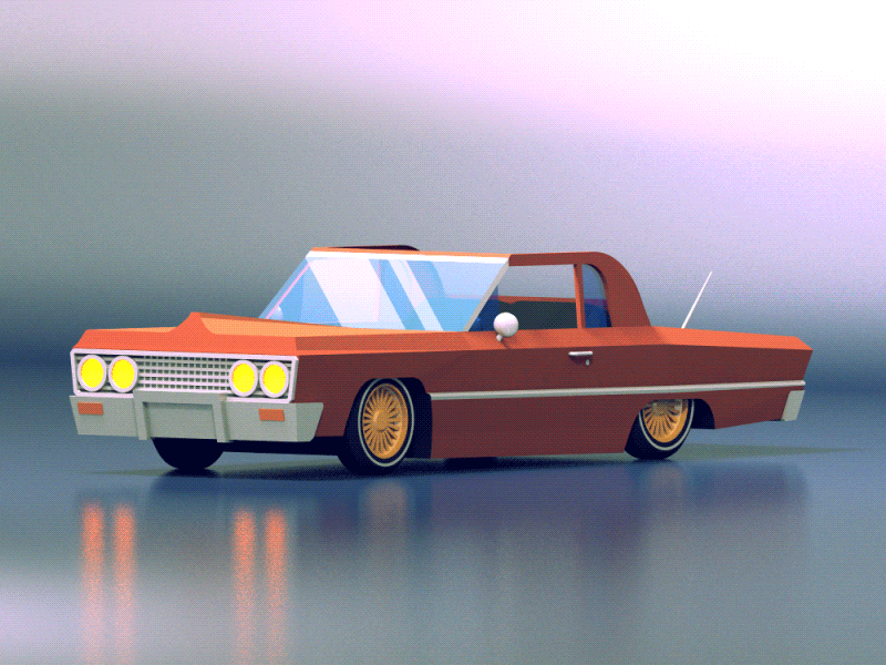 lowrider jump 3d animation c4d car cinema4d illustration