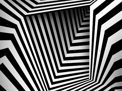 Structure I abstract architecture abstraction architectural structure black white graphic design illustration kinetic op art optical illusion perspective geometry striped background visual effect