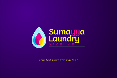 sumayya laundry syariah logo design designer drop flower fresh identity illustration laundry logo logo design logobranding playful logo water