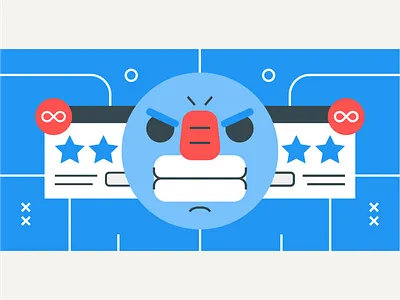 We're not Happy app design face illustration line art review reviews ui ux vector