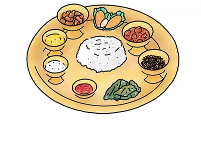Nepali Khana Set design food icon illustration nepal nepali vector