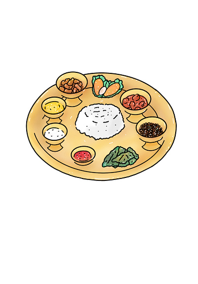 Nepali Khana Set design food icon illustration nepal nepali vector