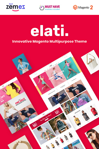 Elati - Aheadworks One Step Checkout Magento Theme accessories clothing ecommerce ecommerce shop fashion jeans magento magento 2 magento templates magento theme responsive shoes trend women