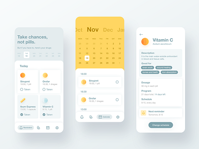 Pills control app app design flat graphic design interface medicine medtech mobile mobile app ui user inteface