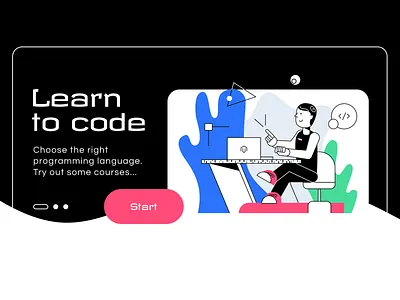 Man coding - Illustration for blog dark ecommerce figma hero image illustrator vector website
