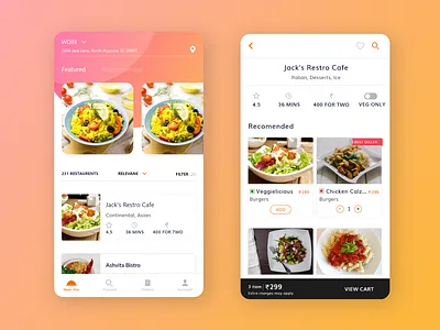 Food App Design adobexd android design app appdesign branding design designstudio foodapp minimal uidesign uidesigner ux