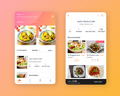 Food App Design adobexd android design app appdesign branding design designstudio foodapp minimal uidesign uidesigner ux