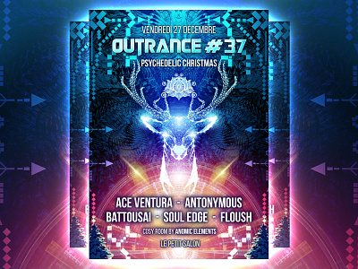 Outrance #37 Psychedelic Christmas Artwork design digital fractal illustration music psychedelic psytrance