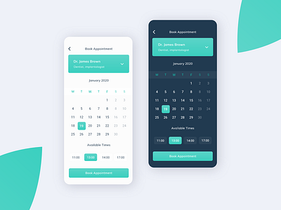 Doctor appointment booking app 038 appointments calendar calendar design calendar ui daily ui minimal mobile mobile app mobile app design mobile design mobile ui scheduling ui ui ux