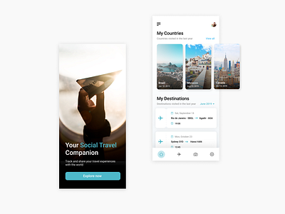 Travel Companion Concept UI app app design design destinations figma home hotel app inspiration interaction ios iphone x minimalist travel travel agency travel app ui ui design user interface ux ux design