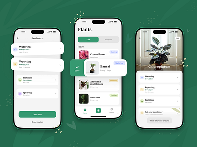 🌸 Care plant app care ios main mobile plant settigns ui ux