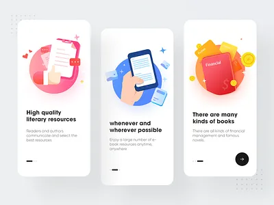 Reading APP guide page app design illustration ui ux