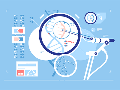 Gene correction procedure correction dna flat gene illustration kit8 procedure scientific vector