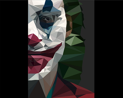 Joker Polygon Art adobe illustrator digital art illustraion joker poygon art