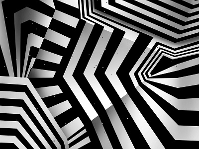 Structure II abstract architecture abstraction architectural structure black white graphic design illustration kinetic op art optical illusion perspective geometry striped background visual effect