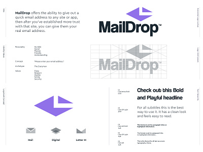 MailDrop - Logo Redesign 📨 address brand identity system branding creative logo design digital mail email identity identity design identity system inbox logo design logo grid logo redesign mail maildrop modern logo secure spam trust values