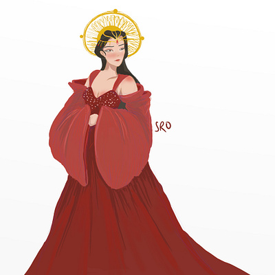 Regal crown dress fancy fashion gown princess red royalty