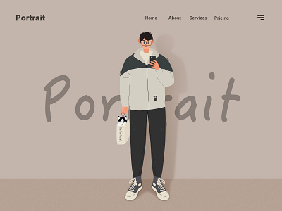 Portrait design husky illustration illustrator man shop ui web work 插图 设计