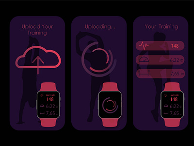 Uploading file 031 31 daily 100 challenge daily ui dailyui design downloading exercice illustration screens sportwatch training ui ui design uiux uploading file vector watch