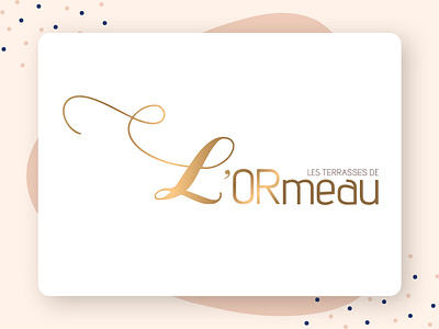 Terrasses de l'Ormeau branding building gold golden immobilier logo logotype real estate logo realestate terrace typogaphy