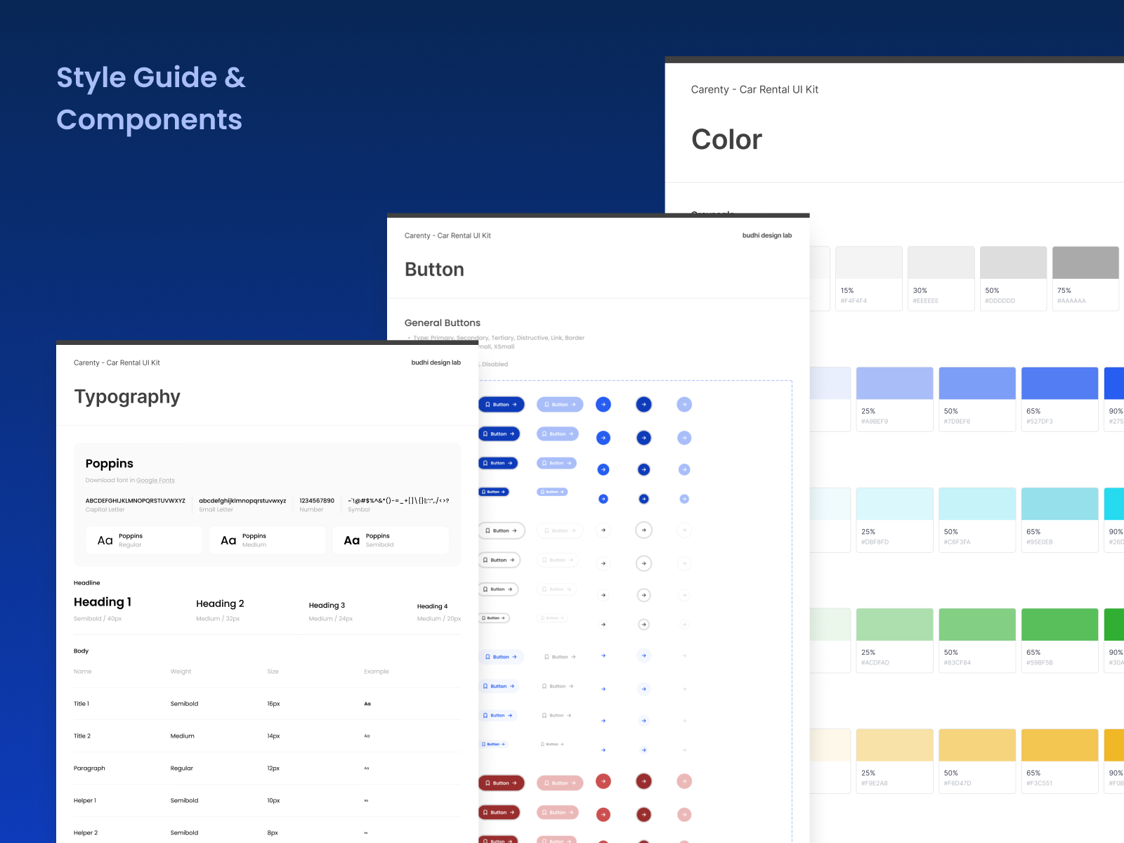 Example of Car Rental App UI Kit
