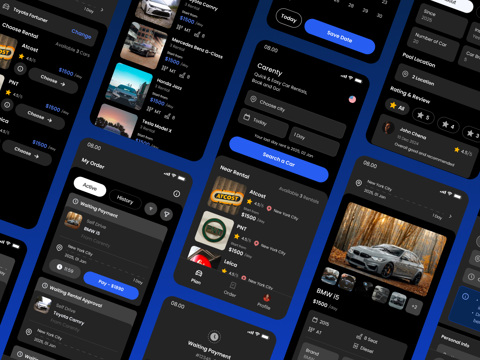 Example of Car Rental App UI Kit