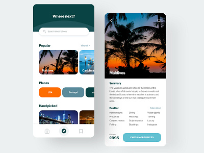 Luxury Travel App cards design flat luxury minimal product design travel typography ui ux