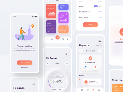 IOS App Headache screens add app design figma headache iphone x screens ui ux