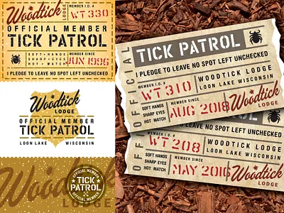 Woodtick Lodge Logos 20 branding cabin camping lake lodge logo northwoods outdoors rustic typography